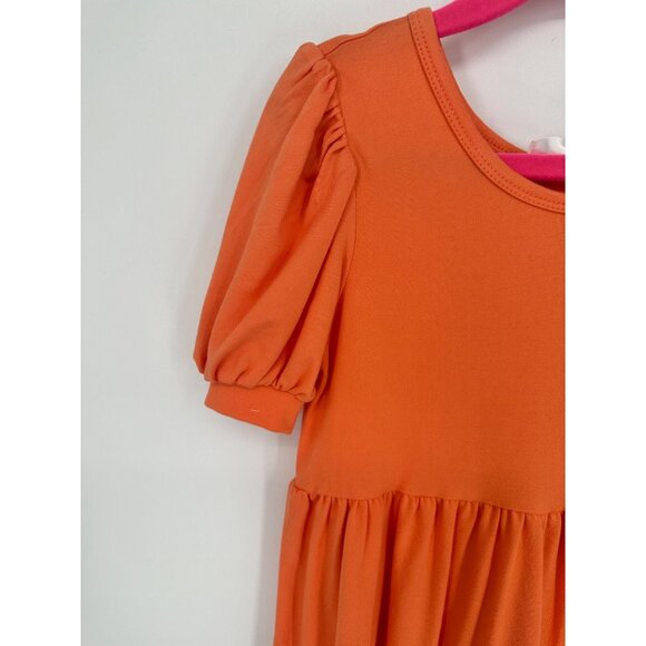 DotDotSmile Girls Solid Tangerine Orange Tier Dress Size 3/4 New With Tags - Picture 4 of 4